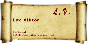 Lax Viktor névjegykártya